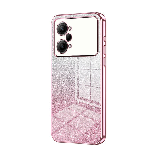 For OPPO K10 Pro Gradient Glitter Powder Electroplated Phone Case(Pink) - OPPO Cases by buy2fix | Online Shopping UK | buy2fix