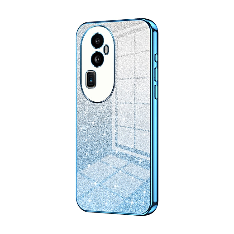 For OPPO Reno10 Pro+ Gradient Glitter Powder Electroplated Phone Case(Blue) - OPPO Cases by buy2fix | Online Shopping UK | buy2fix