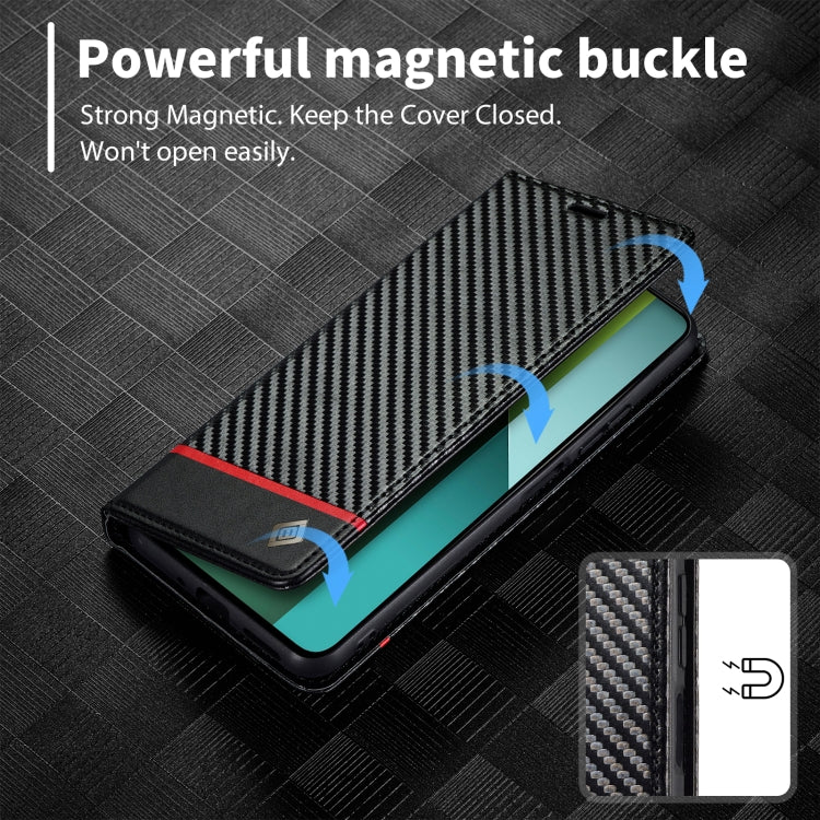 For Xiaomi Redmi Note 13 Pro 4G LC.IMEEKE Carbon Fiber Texture Flip Leather Phone Case(Horizontal Black) - Note 13 Pro Cases by LC.IMEEKE | Online Shopping UK | buy2fix