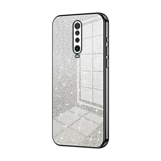 For Xiaomi Redmi K30 / K30 5G Gradient Glitter Powder Electroplated Phone Case(Black) - Xiaomi Cases by buy2fix | Online Shopping UK | buy2fix