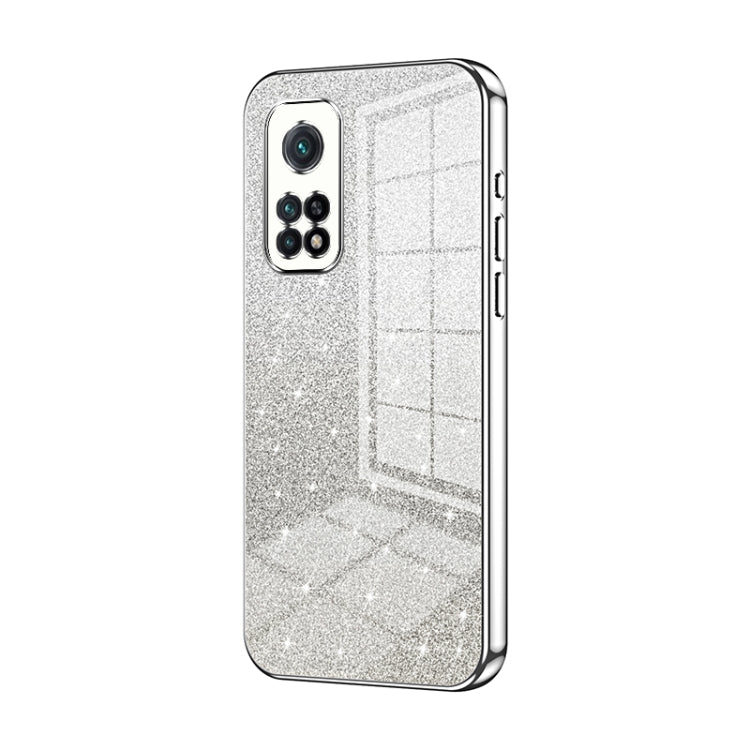 For Xiaomi Redmi K30S / Mi 10T Pro 5G Gradient Glitter Powder Electroplated Phone Case(Silver) - Xiaomi Cases by buy2fix | Online Shopping UK | buy2fix