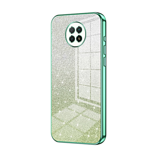 For Xiaomi Redmi Note 9 5G / Note 9T Gradient Glitter Powder Electroplated Phone Case(Green) - Xiaomi Cases by buy2fix | Online Shopping UK | buy2fix