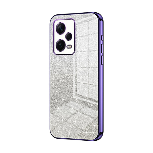 For Xiaomi Redmi Note 12 Pro+  Gradient Glitter Powder Electroplated Phone Case(Purple) - Xiaomi Cases by buy2fix | Online Shopping UK | buy2fix