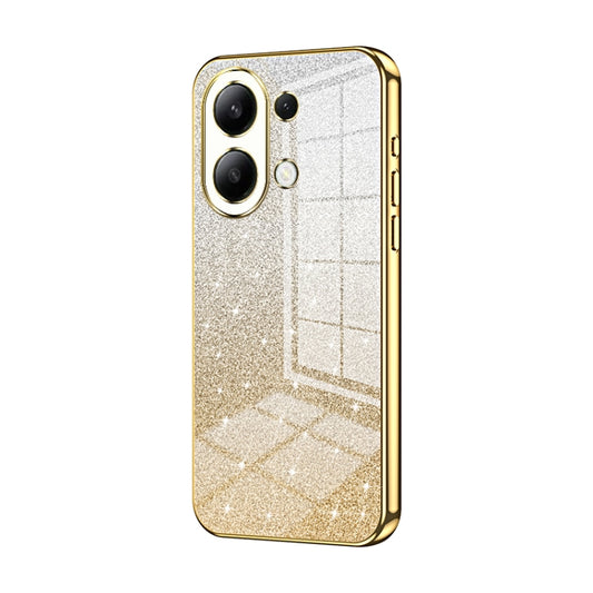 For Xiaomi Redmi Note 13 4G Gradient Glitter Powder Electroplated Phone Case(Gold) - Note 13 Cases by buy2fix | Online Shopping UK | buy2fix