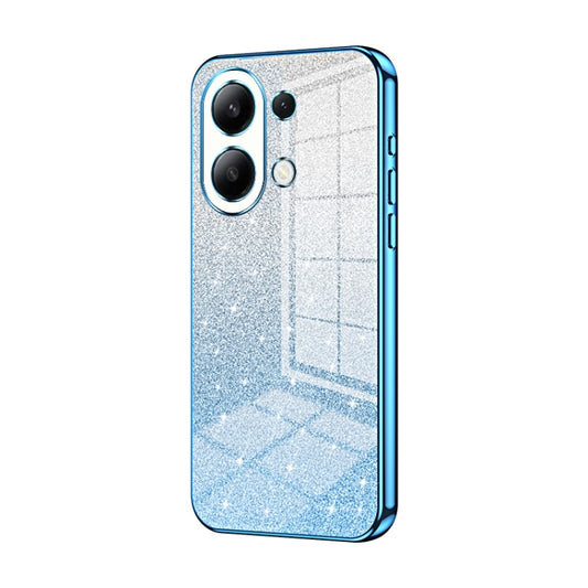 For Xiaomi Redmi Note 13 4G Gradient Glitter Powder Electroplated Phone Case(Blue) - Note 13 Cases by buy2fix | Online Shopping UK | buy2fix