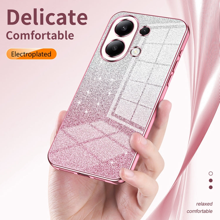 For Xiaomi Redmi Note 9 / 10X 4G Gradient Glitter Powder Electroplated Phone Case(Transparent) - Xiaomi Cases by buy2fix | Online Shopping UK | buy2fix