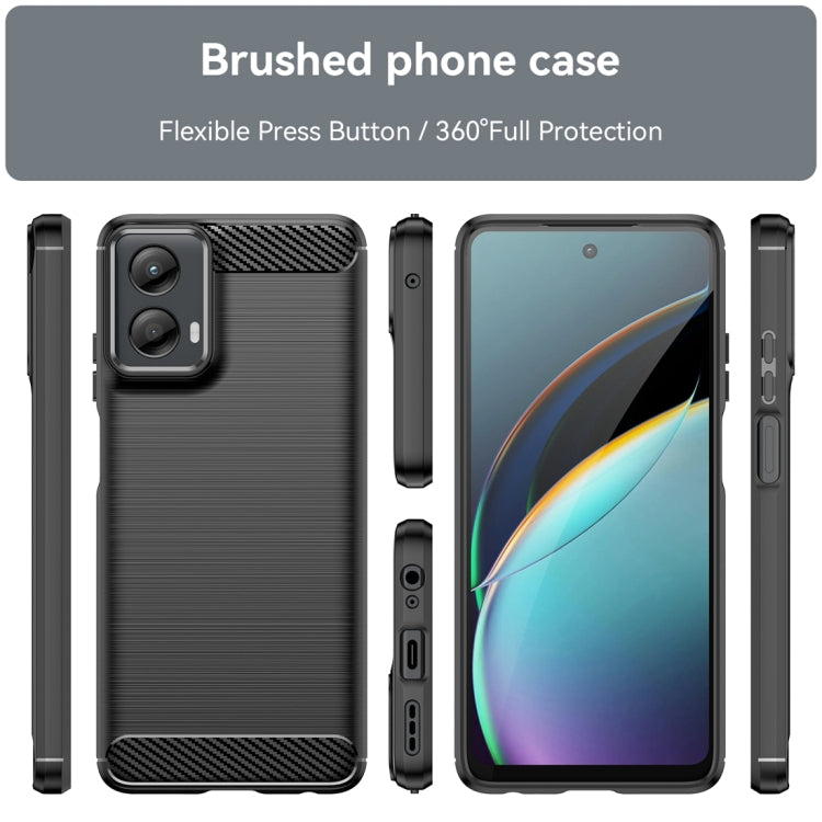 For Motorola Moto G 5G 2024 Brushed Texture Carbon Fiber TPU Phone Case(Black) - Motorola Cases by buy2fix | Online Shopping UK | buy2fix