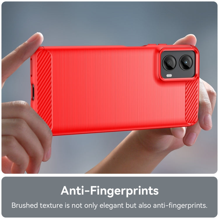 For Motorola Moto G 5G 2024 Carbon Fiber Brushed Texture TPU Phone Case(Red) - Motorola Cases by buy2fix | Online Shopping UK | buy2fix