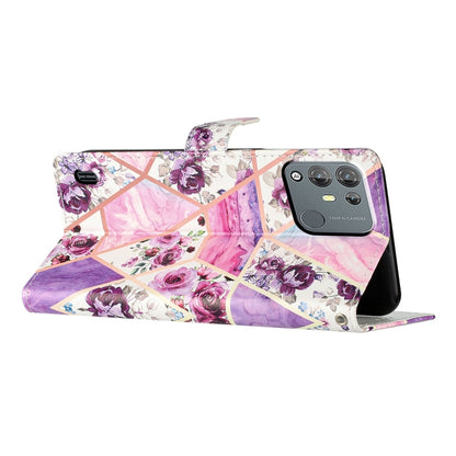 For Blackview A55 Pro Colored Drawing Leather Phone Case(Purple Marble) - More Brand by buy2fix | Online Shopping UK | buy2fix