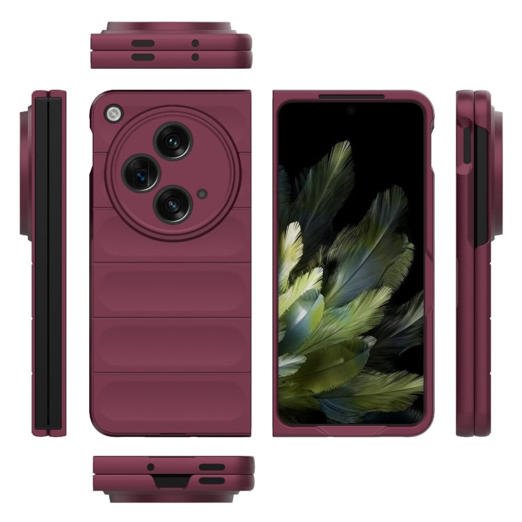 For OPPO Find N3 Magic Shield Fold PC Shockproof Phone Case(Wine Red) - Find N3 Cases by buy2fix | Online Shopping UK | buy2fix