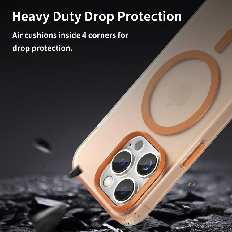 For iPhone 16 Pro MagSafe Frosted Translucent TPU + PC Full Coverage Phone Case(Orange) - iPhone 16 Pro Cases by buy2fix | Online Shopping UK | buy2fix