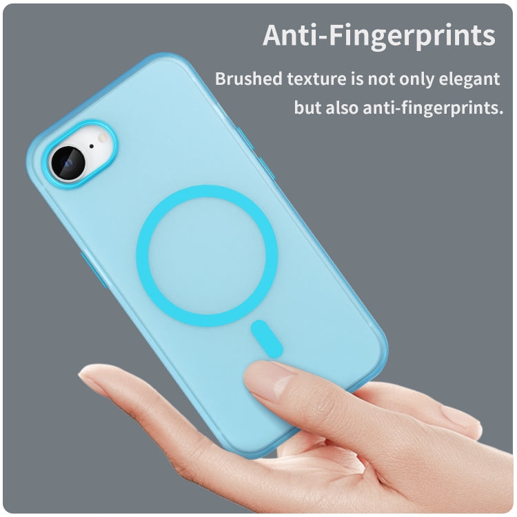 For iPhone 16e MagSafe Frosted Translucent TPU + PC Full Coverage Phone Case(Blue) - iPhone 16e Cases by buy2fix | Online Shopping UK | buy2fix