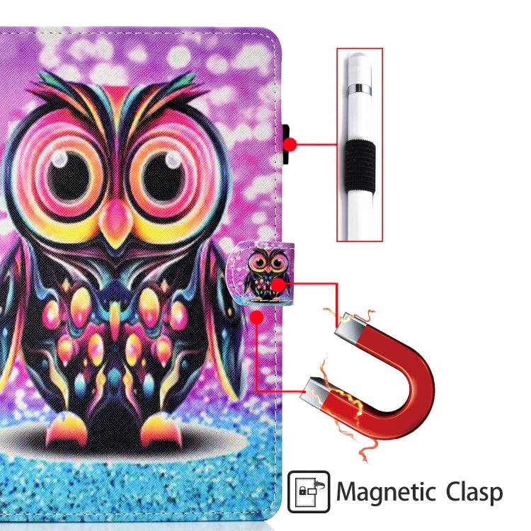 For Lenovo Tab M11/ Xiaoxin Pad 11 2024 Coloured Drawing Stitching Smart Leather Tablet Case(Owl) - Lenovo by buy2fix | Online Shopping UK | buy2fix