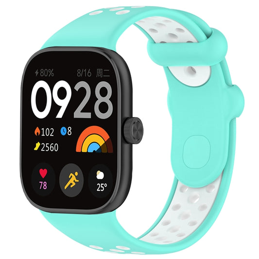 For Redmi Watch 4 Two Color Silicone Sports Watch Band(Teal White) - Watch Bands by buy2fix | Online Shopping UK | buy2fix