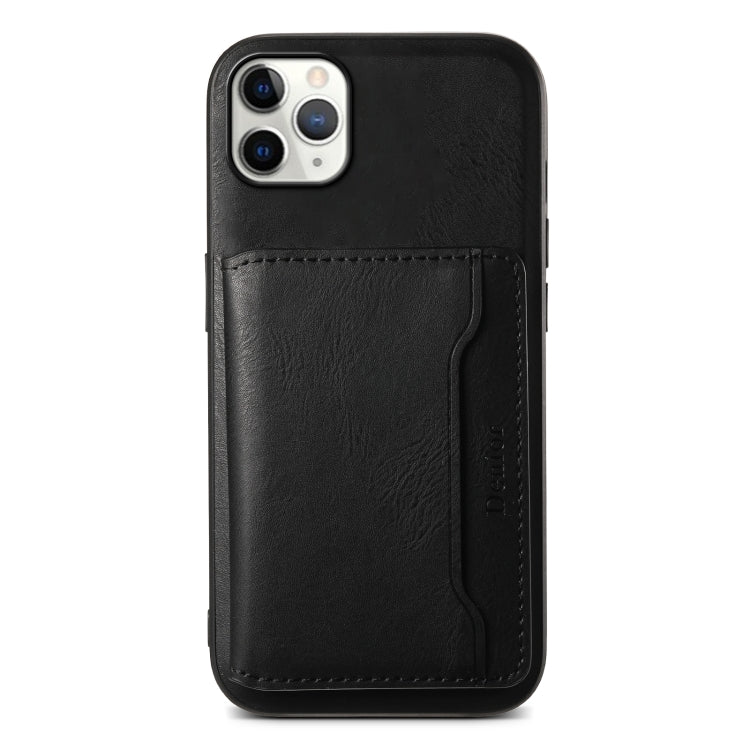 For iPhone 11 Pro Max Denior Cowhide Texture Leather MagSafe Detachable Wallet Phone Case(Black) - iPhone 11 Pro Max Cases by Denior | Online Shopping UK | buy2fix