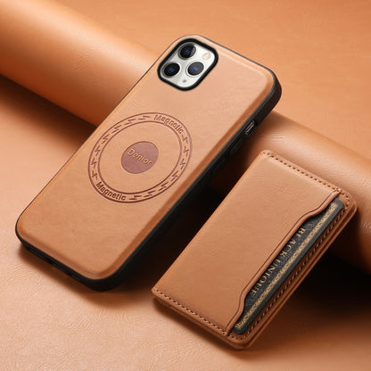 For iPhone 11 Pro Max Denior Cowhide Texture Leather MagSafe Detachable Wallet Phone Case(Khaki) - iPhone 11 Pro Max Cases by Denior | Online Shopping UK | buy2fix