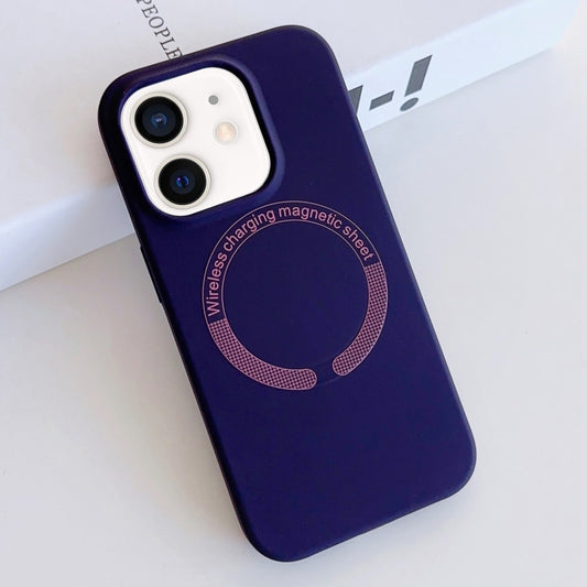 For iPhone 11 MagSafe Magnetic Liquid Silicone Phone Case(Dark Purple) - iPhone 11 Cases by buy2fix | Online Shopping UK | buy2fix