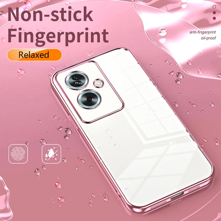 For OPPO A79 5G / A2 Transparent Plating Fine Hole Phone Case(Transparent) - OPPO Cases by buy2fix | Online Shopping UK | buy2fix