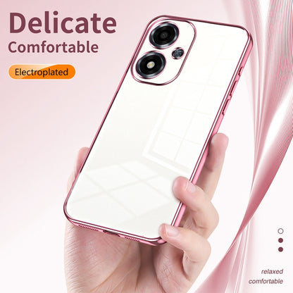 For OPPO A2m Transparent Plating Fine Hole Phone Case(Gold) - OPPO Cases by buy2fix | Online Shopping UK | buy2fix