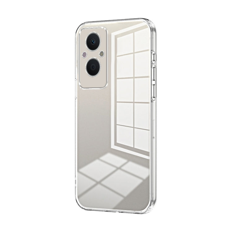 For OPPO Reno7 Z 5G / F21 Pro 5G Transparent Plating Fine Hole Phone Case(Transparent) - OPPO Cases by buy2fix | Online Shopping UK | buy2fix