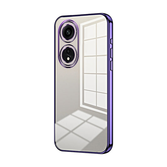For OPPO A1 Pro Transparent Plating Fine Hole Phone Case(Purple) - OPPO Cases by buy2fix | Online Shopping UK | buy2fix