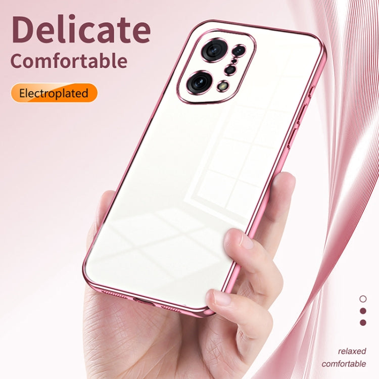 For OPPO Find X5 Transparent Plating Fine Hole Phone Case(Black) - OPPO Cases by buy2fix | Online Shopping UK | buy2fix