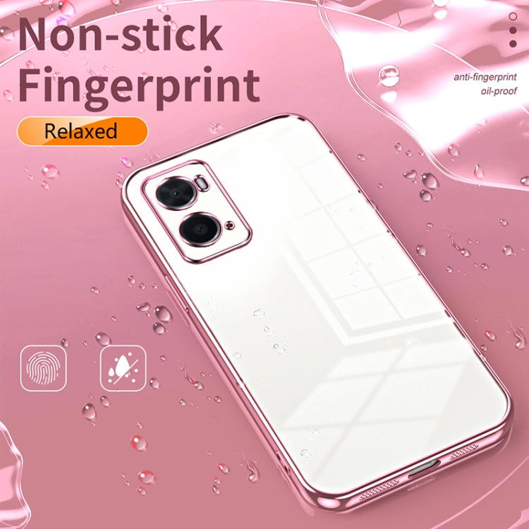 For OPPO A36 / A76 / A96 4G Global Transparent Plating Fine Hole Phone Case(Transparent) - OPPO Cases by buy2fix | Online Shopping UK | buy2fix