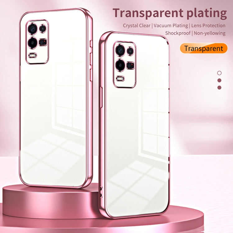 For OPPO K9x Transparent Plating Fine Hole Phone Case(Black) - OPPO Cases by buy2fix | Online Shopping UK | buy2fix