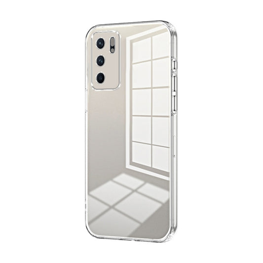 For OPPO Reno6 Indian / Malay Transparent Plating Fine Hole Phone Case(Transparent) - OPPO Cases by buy2fix | Online Shopping UK | buy2fix