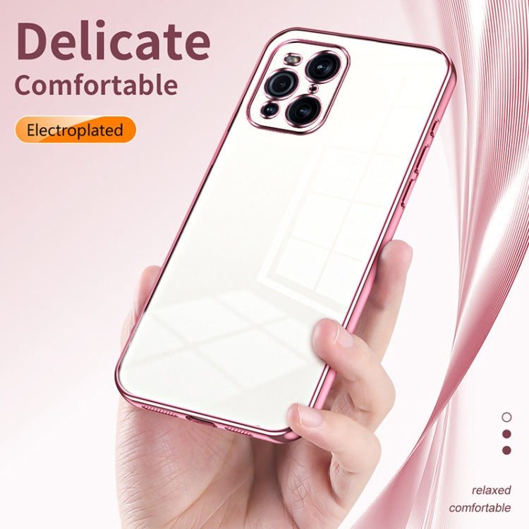 For OPPO Find X3 / Find X3 Pro Transparent Plating Fine Hole Phone Case(Gold) - OPPO Cases by buy2fix | Online Shopping UK | buy2fix