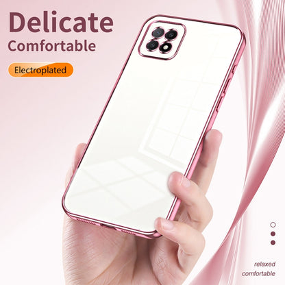 For OPPO A72 5G / A73 5G Transparent Plating Fine Hole Phone Case(Purple) - OPPO Cases by buy2fix | Online Shopping UK | buy2fix