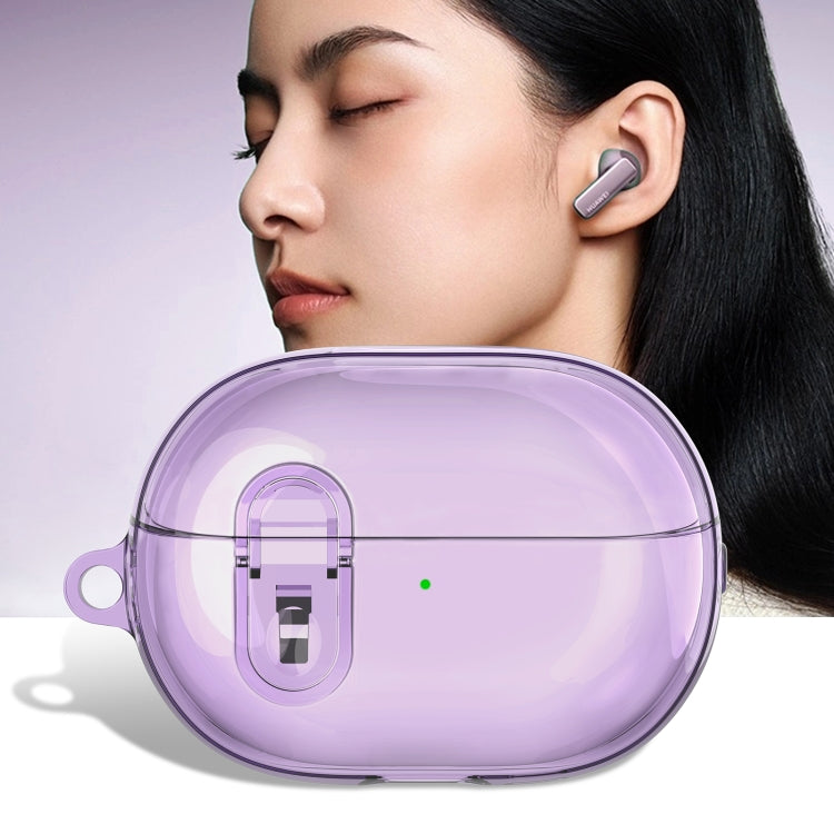 For Huawei FreeBuds Pro 3 Wireless Earphone TPU+PC Protective Case with Metal Buckle(Transparent Purple) - Huawei Earphone Case by buy2fix | Online Shopping UK | buy2fix