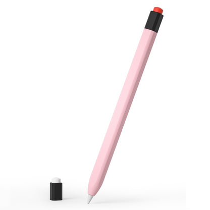 For Apple Pencil 1 Retro Pencil Style Liquid Silicone Stylus Case(Pink) - Pencil Accessories by buy2fix | Online Shopping UK | buy2fix