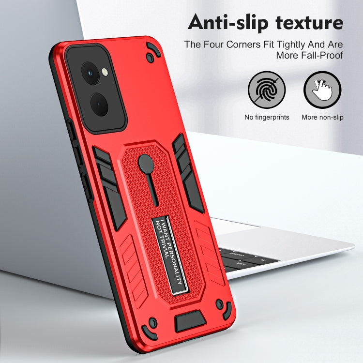 For Motorola Moto G Power 2024 Variety Brave Armor Finger Loop Holder Phone Case(Red) - Motorola Cases by buy2fix | Online Shopping UK | buy2fix