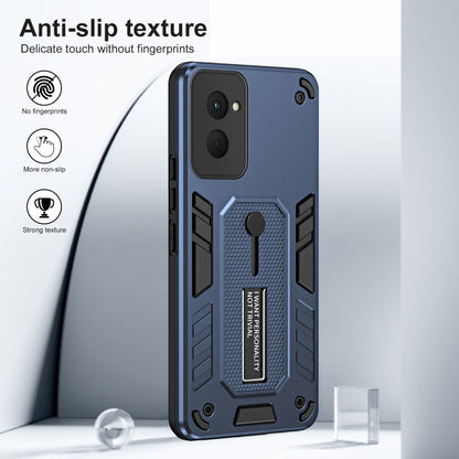 For Motorola Moto G Power 2024 Variety Brave Armor Finger Loop Holder Phone Case(Blue) - Motorola Cases by buy2fix | Online Shopping UK | buy2fix