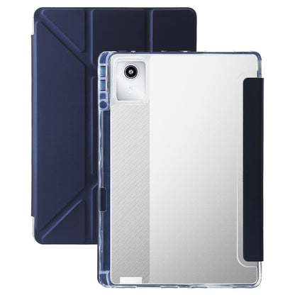 For Lenovo Tab M11 /Xiaoxin Pad 11 2024 Clear Acrylic Deformation Leather Tablet Case(Dark Blue) - Lenovo by buy2fix | Online Shopping UK | buy2fix