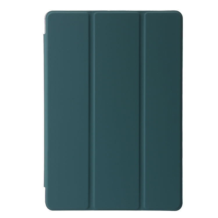 For Lenovo Tab M11 /Xiaoxin Pad 11 2024 Clear Acrylic 3-Fold Leather Tablet Case(Deep Green) - Lenovo by buy2fix | Online Shopping UK | buy2fix