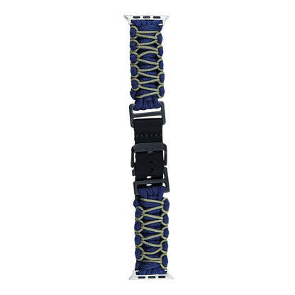 For Apple Watch Ultra 2 49mm Dual-layer Braided Paracord Buckle Watch Band(Navy Army Green) - Watch Bands by buy2fix | Online Shopping UK | buy2fix