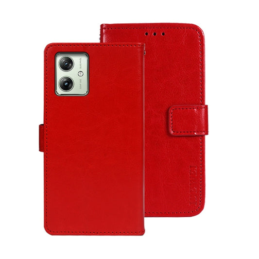 For Motorola Moto G54 5G EU idewei Crazy Horse Texture Leather Phone Case(Red) - Motorola Cases by idewei | Online Shopping UK | buy2fix