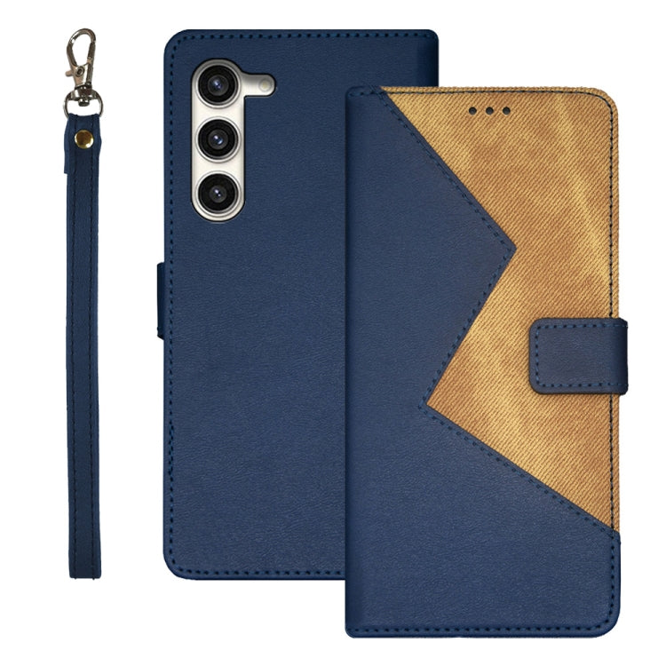 For Samsung Galaxy S24 5G idewei Two-color Splicing Leather Phone Case(Blue) - Galaxy S24 5G Cases by idewei | Online Shopping UK | buy2fix