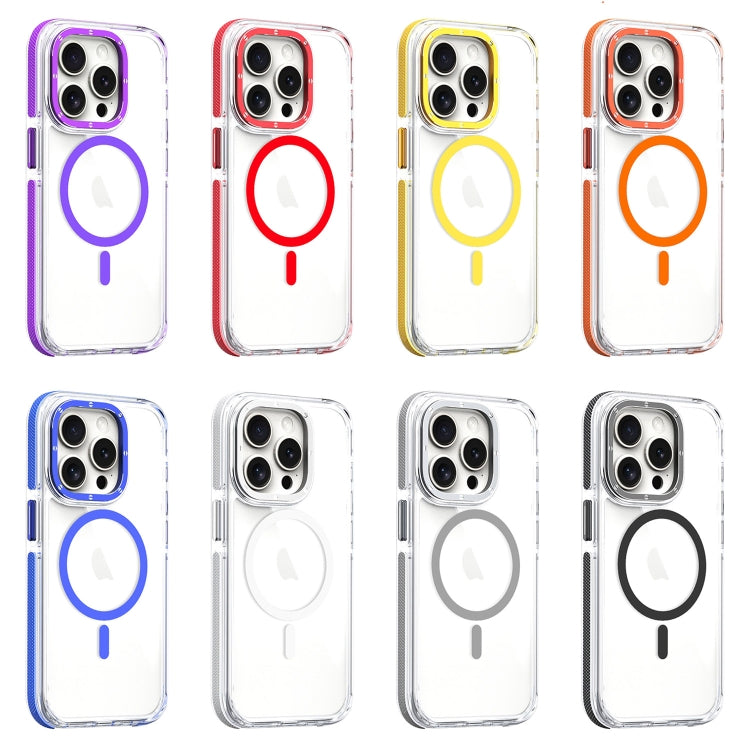 For iPhone 16 Pro Dual-Color Clear Acrylic Hybrid TPU MagSafe Phone Case(Purple) - iPhone 16 Pro Cases by buy2fix | Online Shopping UK | buy2fix