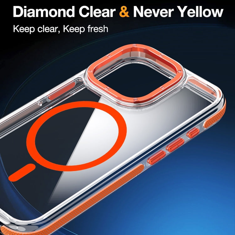 For iPhone 16 Pro Max Dual-Color Clear Acrylic Hybrid TPU MagSafe Phone Case(Orange) - iPhone 16 Pro Max Cases by buy2fix | Online Shopping UK | buy2fix