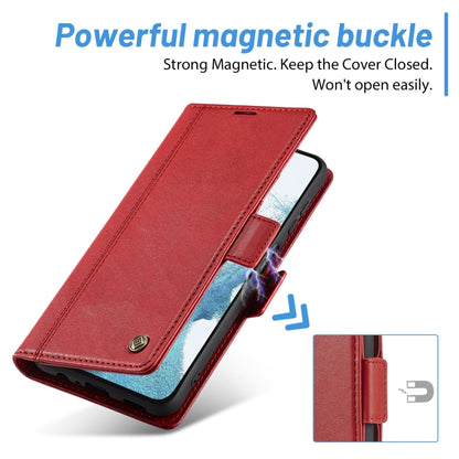 For Samsung Galaxy S24+ LC.IMEEKE Skin-friendly Card Slots Leather Phone Case(Red) - Galaxy S24+ 5G Cases by LC.IMEEKE | Online Shopping UK | buy2fix