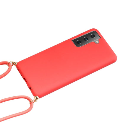 For Samsung Galaxy A05s EU Wheat Straw Material + TPU Phone Case with Lanyard(Red) - Galaxy Phone Cases by buy2fix | Online Shopping UK | buy2fix