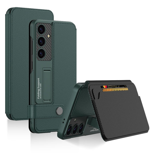 For Samsung Galaxy S24 5G GKK Flip Wallet Leather Phone Case, Without Pen(Green) - Galaxy S24 5G Cases by GKK | Online Shopping UK | buy2fix