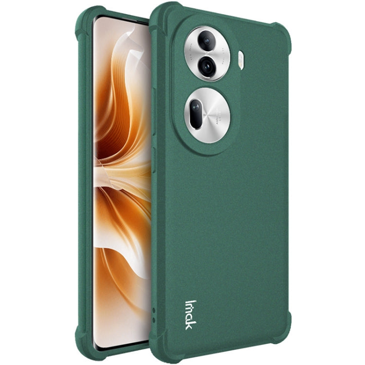 For OPPO Reno11 Pro 5G Global imak Shockproof Airbag TPU Phone Case(Matte Green) - Reno11 Pro Cases by imak | Online Shopping UK | buy2fix