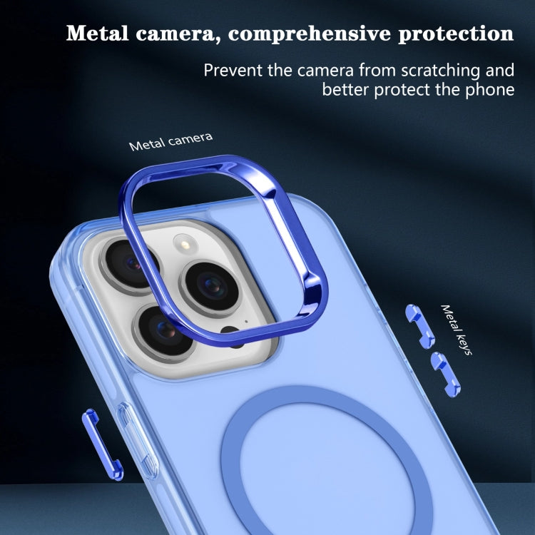 For iPhone 15 Pro Electroplated IMD Magsafe PC Hybrid TPU Phone Case(Blue) - iPhone 15 Pro Cases by buy2fix | Online Shopping UK | buy2fix