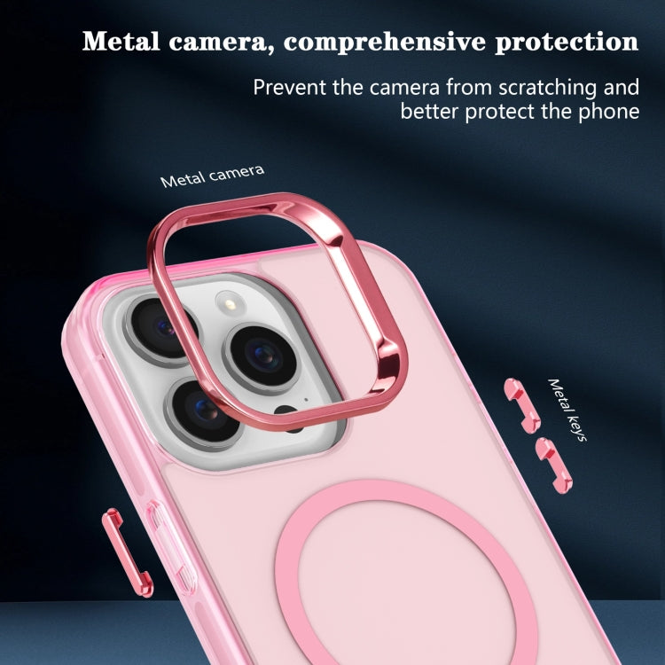 For iPhone 14 Electroplated IMD Magsafe PC Hybrid TPU Phone Case(Pink) - iPhone 14 Cases by buy2fix | Online Shopping UK | buy2fix