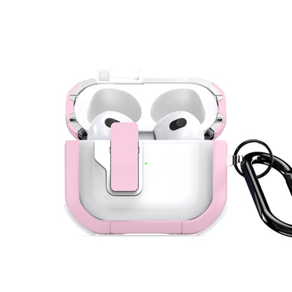 For AirPods 3 DUX DUCIS PECN Series Split Two-color Transparent Earphone Case with Hook(Pink White) - For AirPods 3 by DUX DUCIS | Online Shopping UK | buy2fix