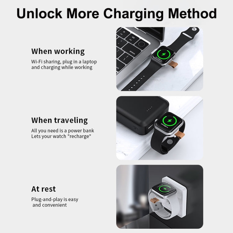 For Apple Watch Series X52 Portable Wireless Charger(White) - Charger / Holder by buy2fix | Online Shopping UK | buy2fix